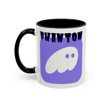 Phantom Hot Wallet White Accent Mug by cypherpunkgear.com