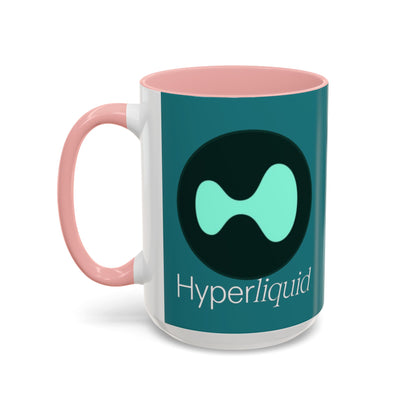 Hyperliquid White font Hyperliquid Accent Mug by cypherpunkgear.com