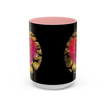 Bitcoin is My Valentine Black Accent Mug by cypherpunkgear.com