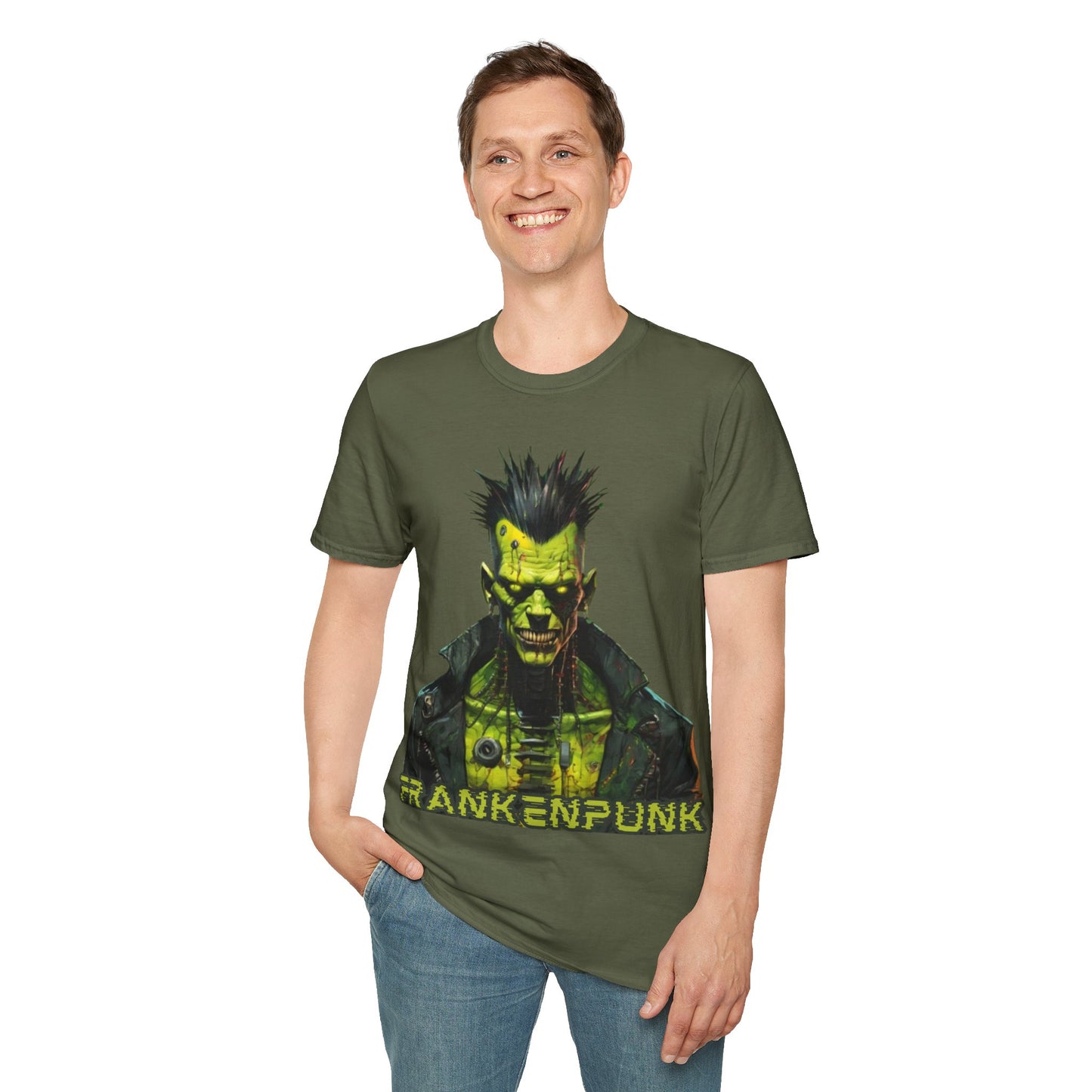 Frankenpunk w/logo Unisex T-Shirt by cypherpunkgear