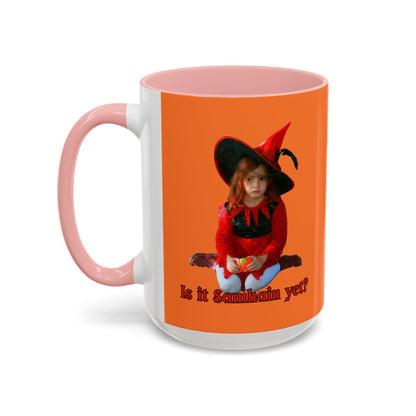 Is it Samhain yet? Orange Accent Mug by CreepyCrafts.boo