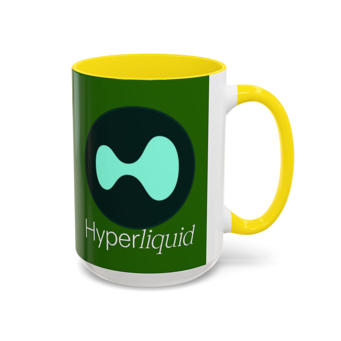Hyperliquid White font Green Accent Mug by cypherpunkgear.com