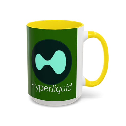 Hyperliquid White font Green Accent Mug by cypherpunkgear.com