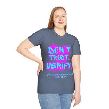 Don't Trust...Verify. Dark colors Unisex T-Shirt by cypherpunkgear.com