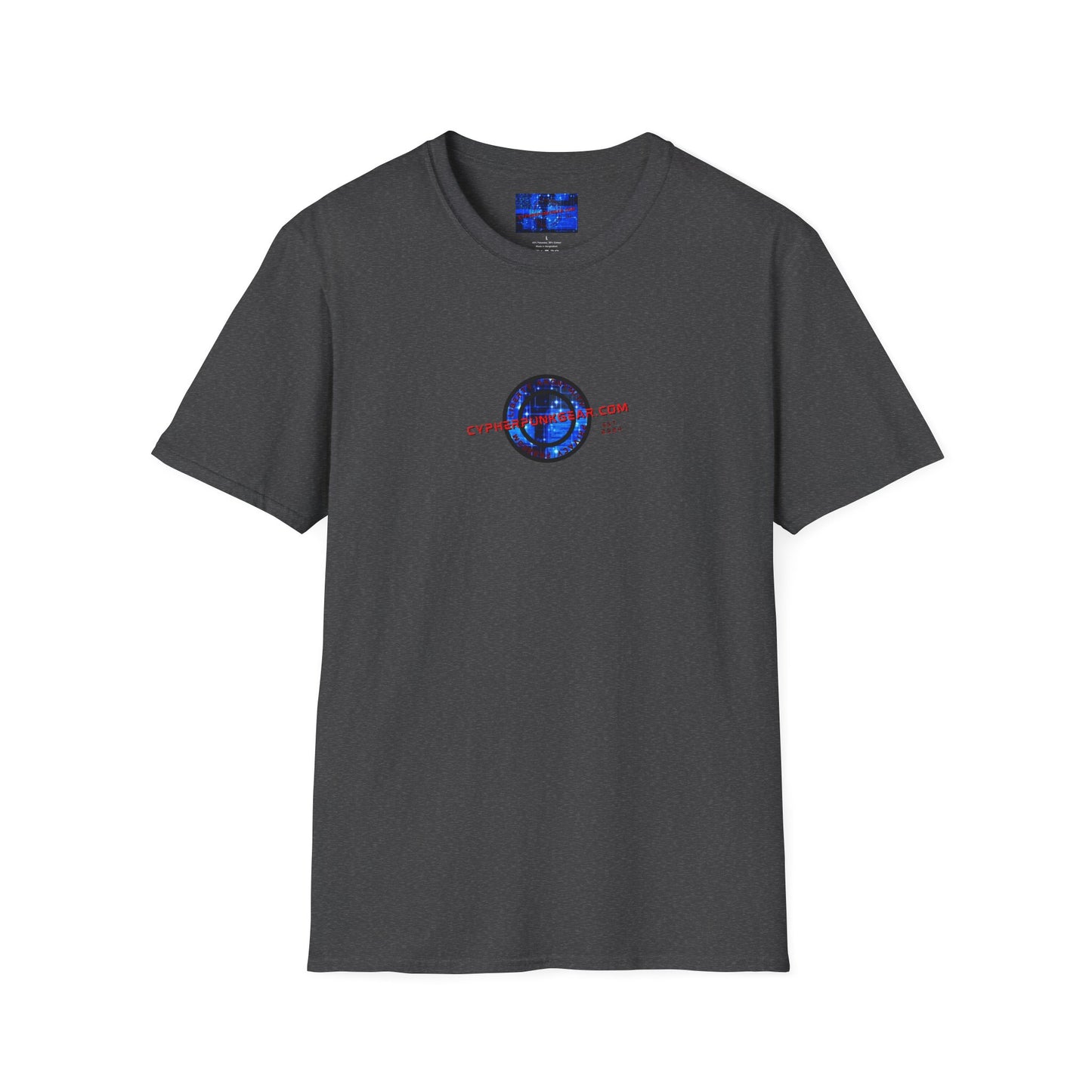 2-sided, cypherpunkgear.com Logo & Cityscape Dark colors Unisex T-Shirt by cypherpunkgear.com