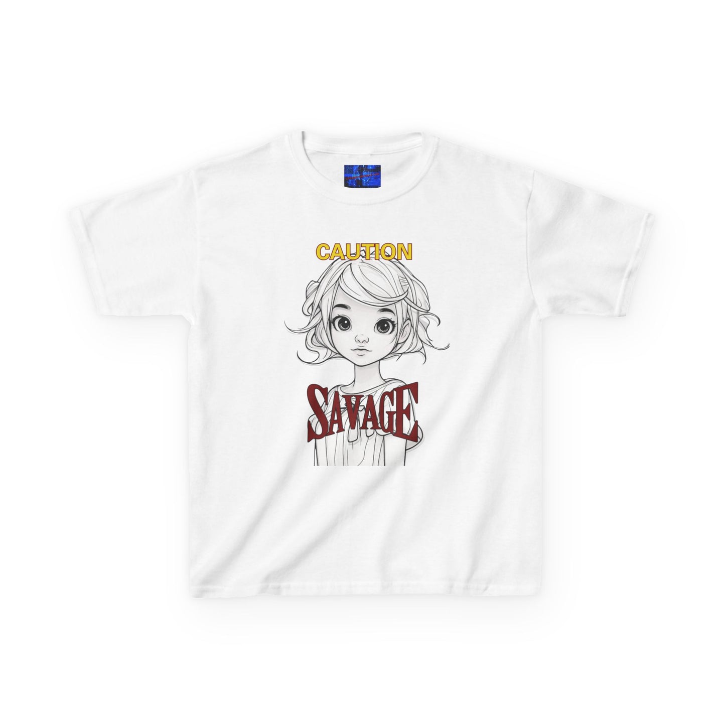 Caution: Small but Savage Kids Heavy Cotton Tee by cypherpunkgear.com