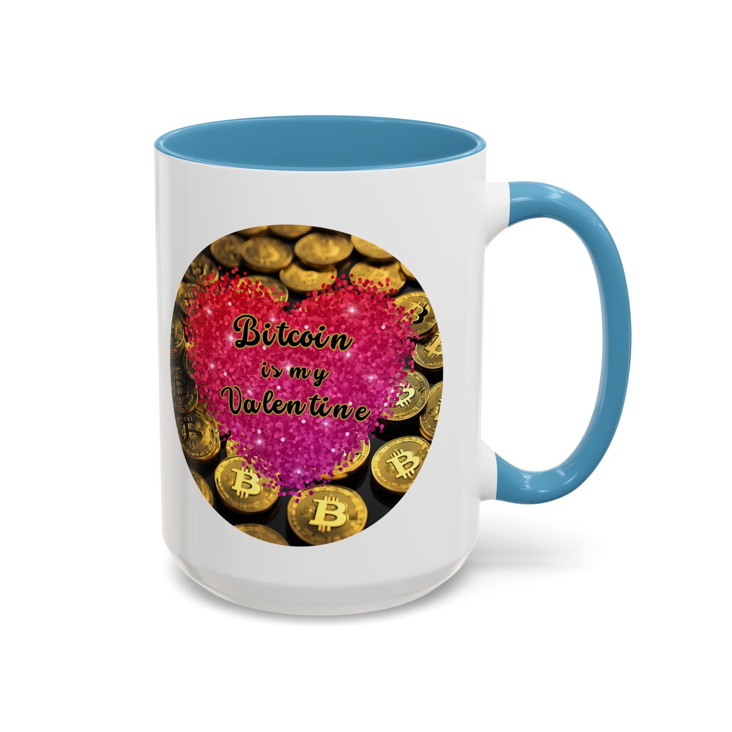 Bitcoin is My Valentine White Accent Mug by cypherpunkgear.com