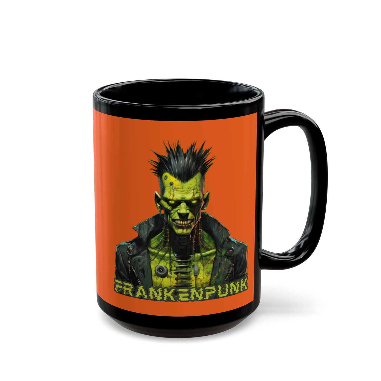 Frankenpunk Orange Mug by CreepyCrafts.boo