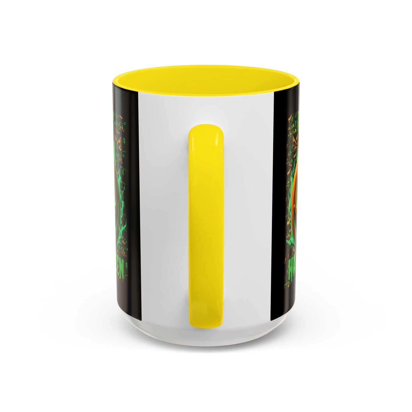 Happy Halloween Green Jack Black Accent Mug by CreepyCrafts.boo