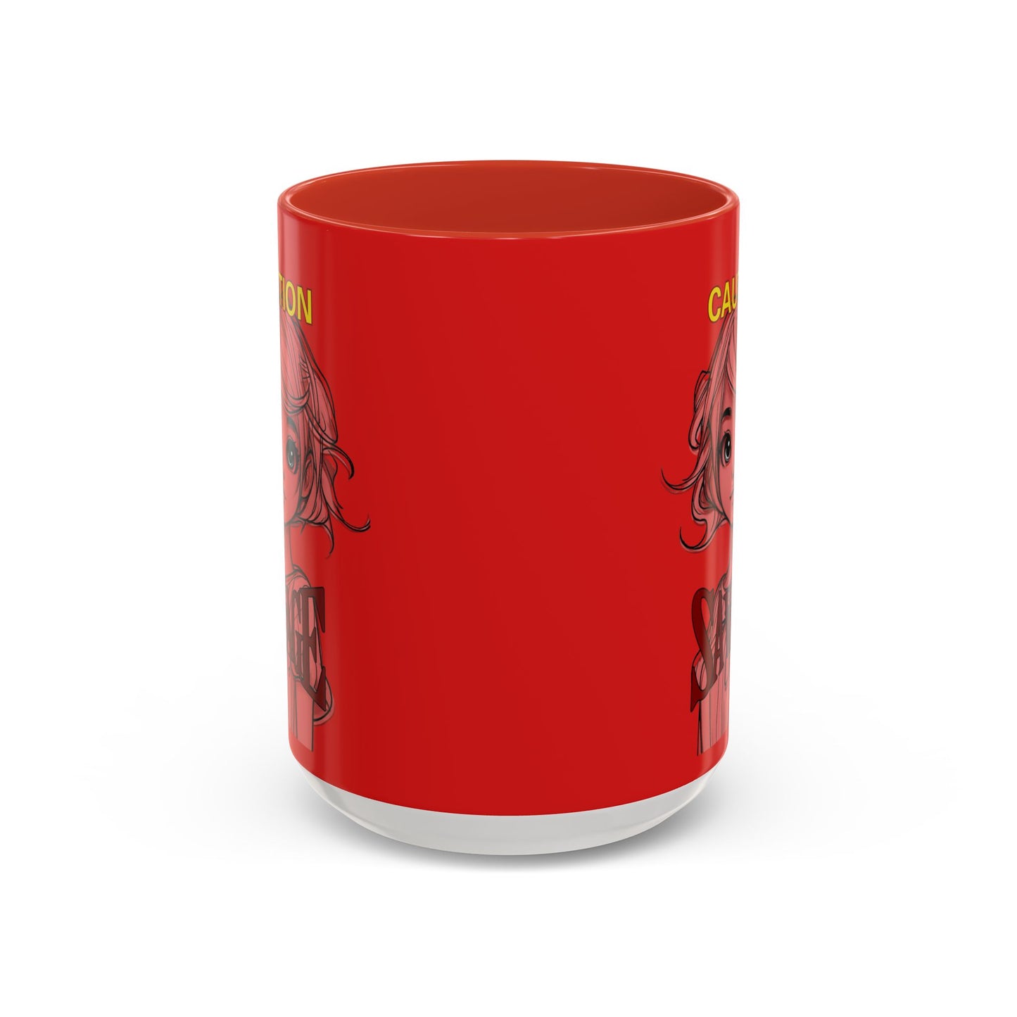 Caution, Savage Red Accent Mug by cypherpunkgear.com