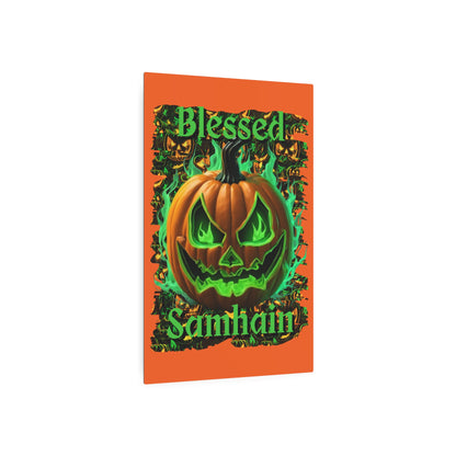 Blessed Samhain Green Jack Metal Art Sign by CreepyCrafts.boo