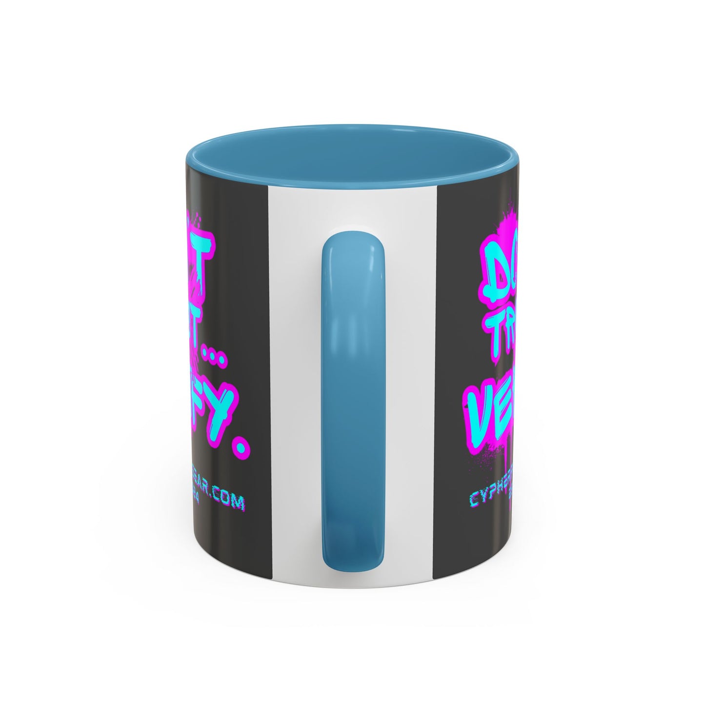 Don't Trust...Verify. Grey Accent Mug by cypherpunkgear.com