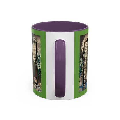 Yōkai Happy Halloween Green Accent Mug by CreepyCrafts.boo