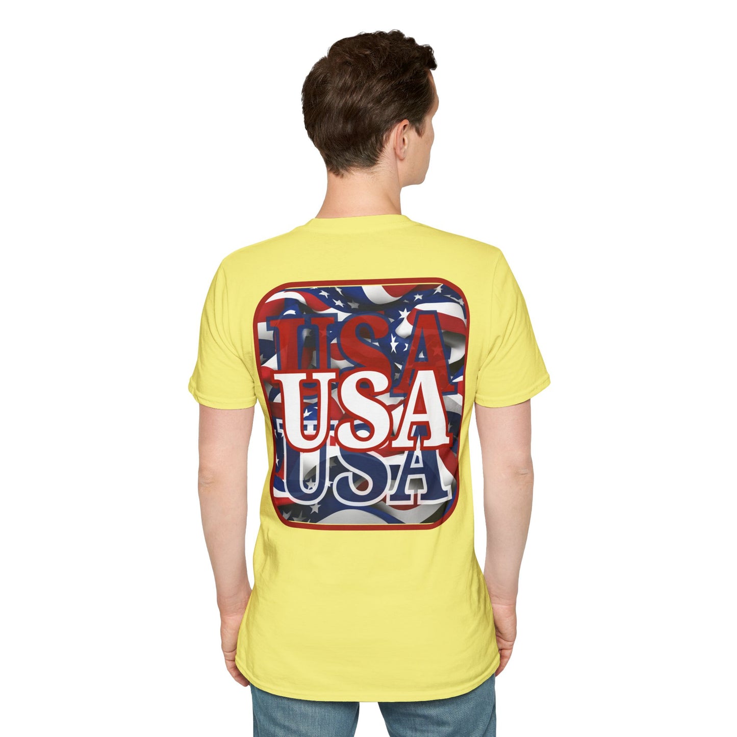 2-sided Red WHITE and Blue USA Patriot Light colors Unisex T-Shirt by cypherpunkgear.com