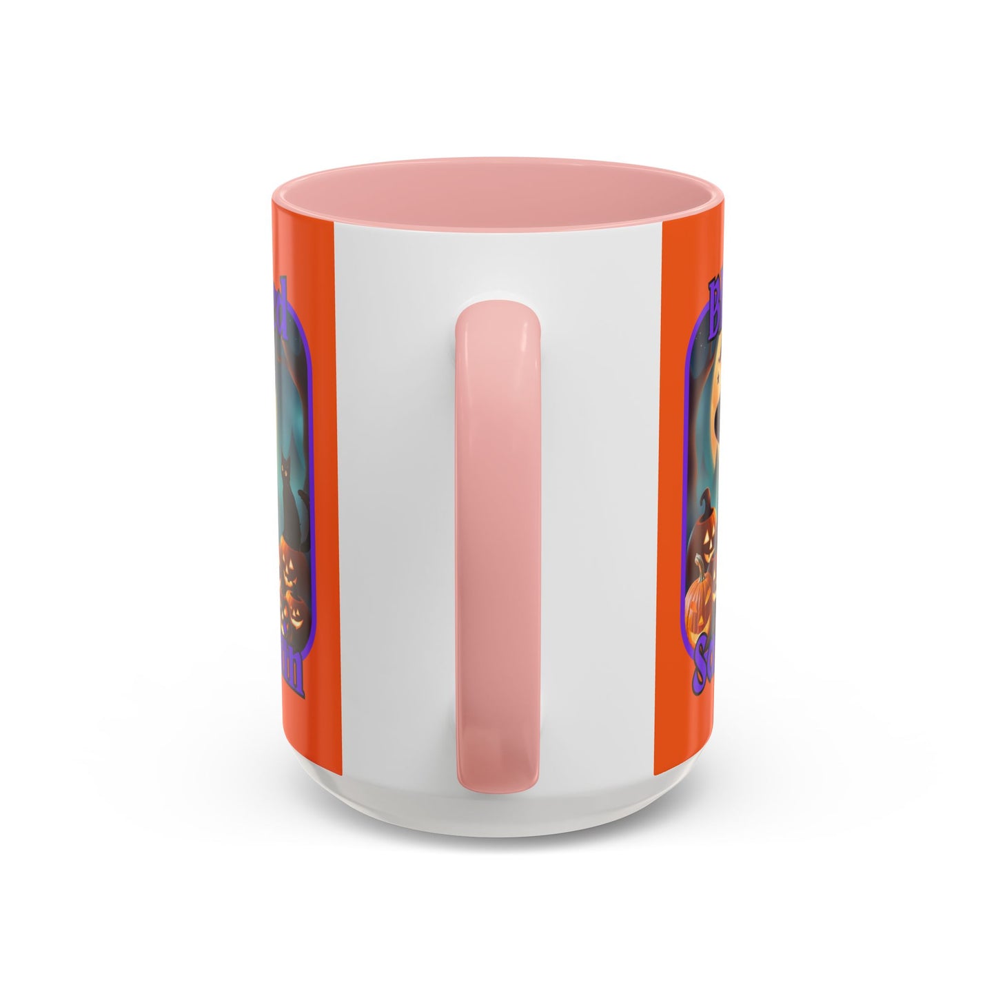 Blessed Samhain Cute Witch Purple font Orange Accent Mug by CreepyCrafts.boo