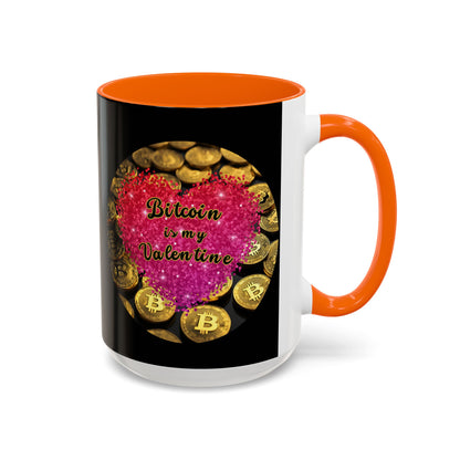 Bitcoin is My Valentine Black Accent Mug by cypherpunkgear.com