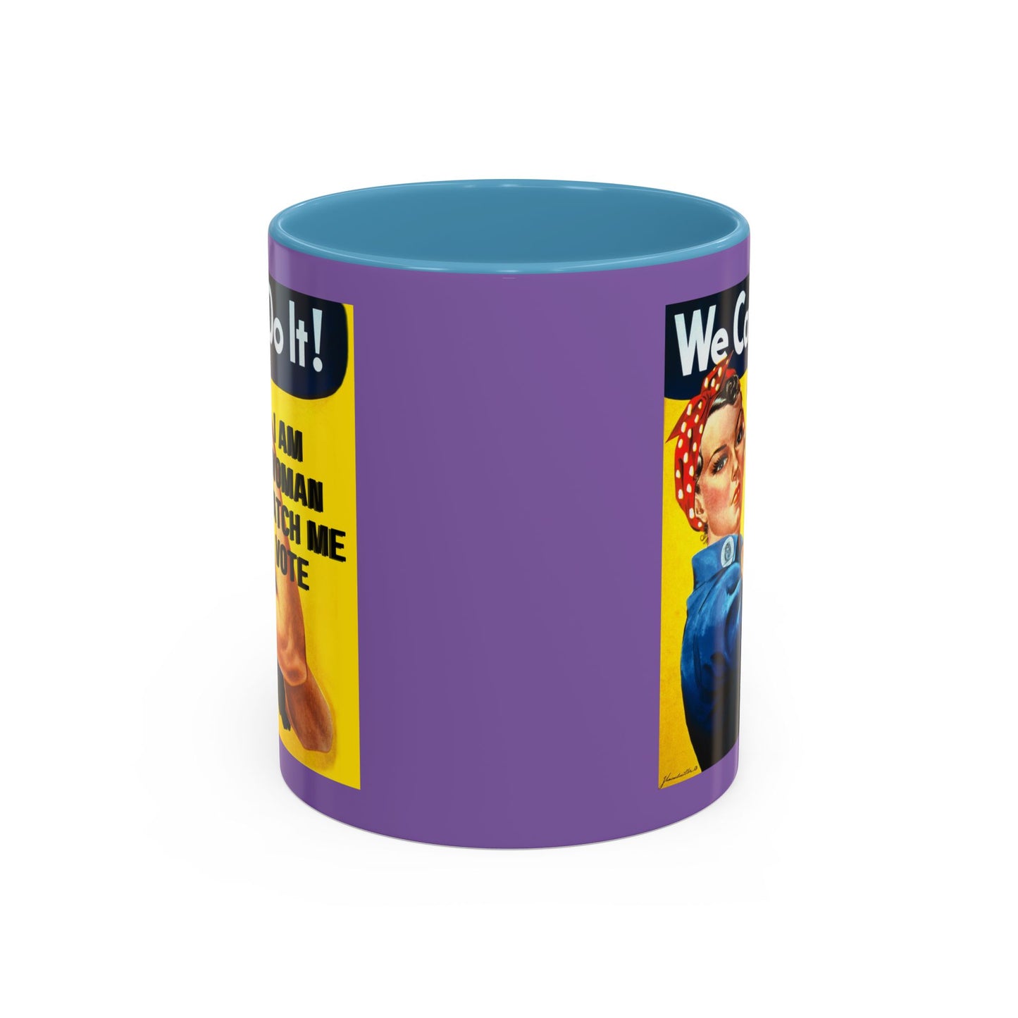 I Am Woman Watch Me Vote Rosie Light Purple Accent Mug by cypherpunkgear.com