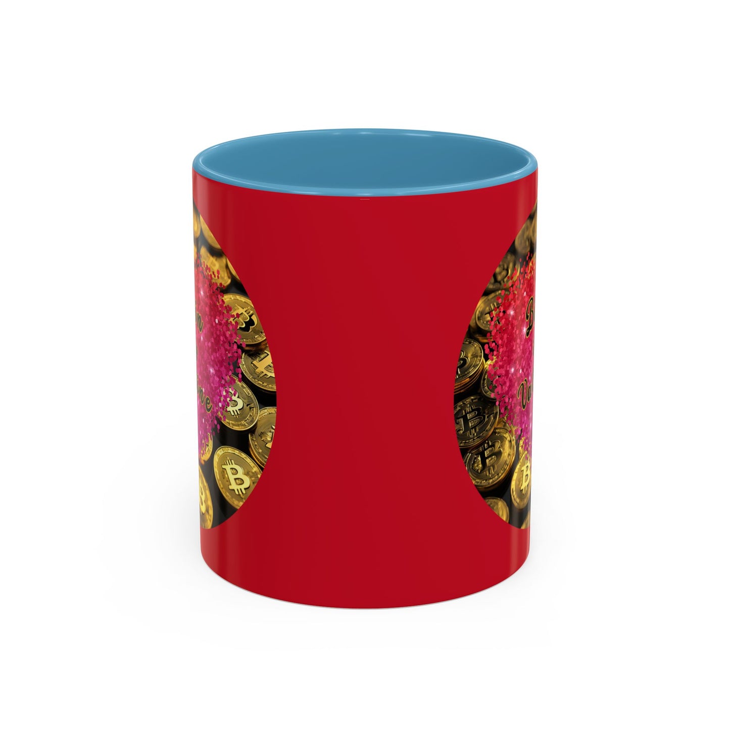 Bitcoin is My Valentine Red Accent Mug by cypherpunkgear.com