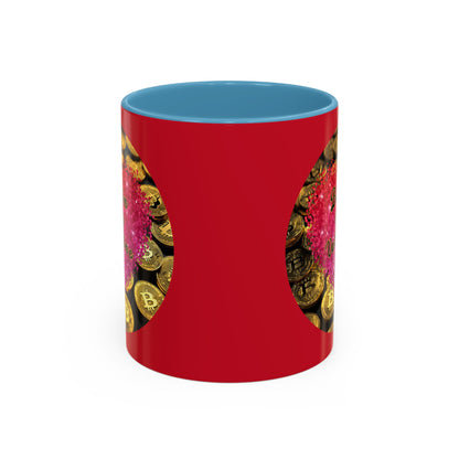 Bitcoin is My Valentine Red Accent Mug by cypherpunkgear.com