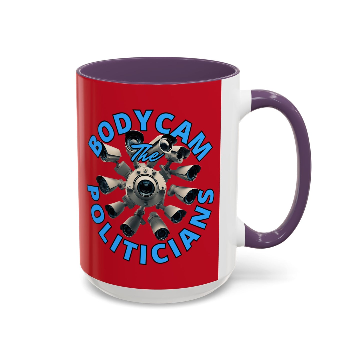 Bodycam the Politicians Cameras Red Accent Mug by cypherpunkgear.com