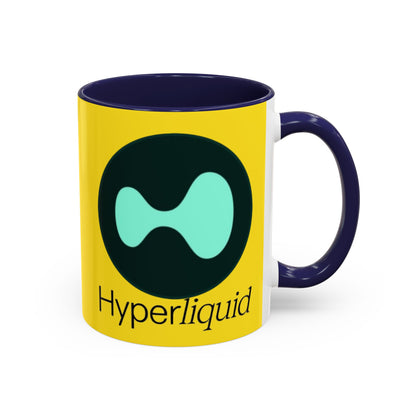 Hyperliquid Black font Yellow Accent Mug by cypherpunkgear.com