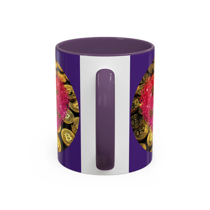 Bitcoin is My Valentine Purple Accent Mug by cypherpunkgear.com