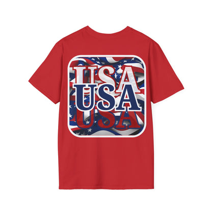 2-sided Red White and BLUE USA Patriot LTcolors Unisex T-Shirt by cypherpunkgear