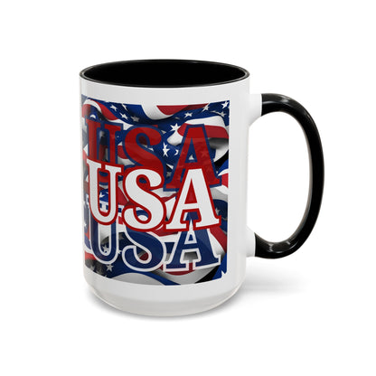 USA White font Center Patriot Accent Mug by cypherpunkgear.com