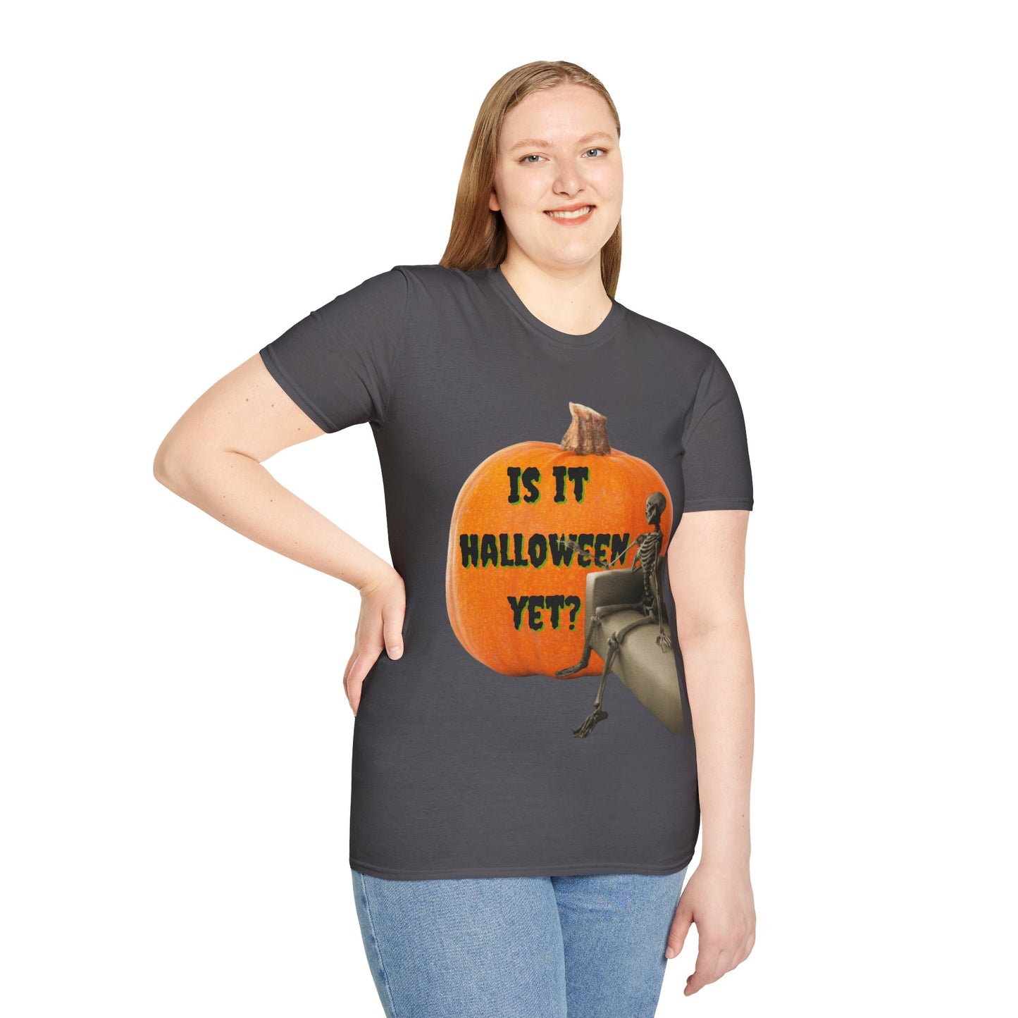 Is it Halloween yet? Skeleton's Giant Pumpkin Dark colors Unisex T-Shirt by CreepyCrafts.boo