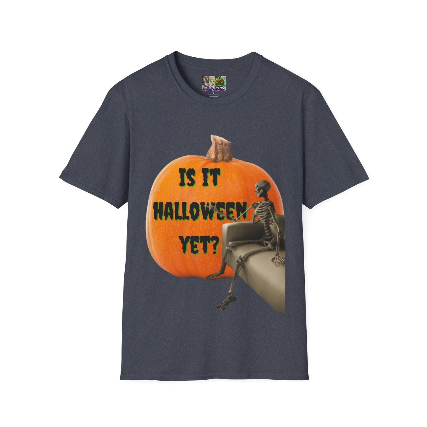 Is it Halloween yet? Skeleton's Giant Pumpkin Dark colors Unisex T-Shirt by CreepyCrafts.boo