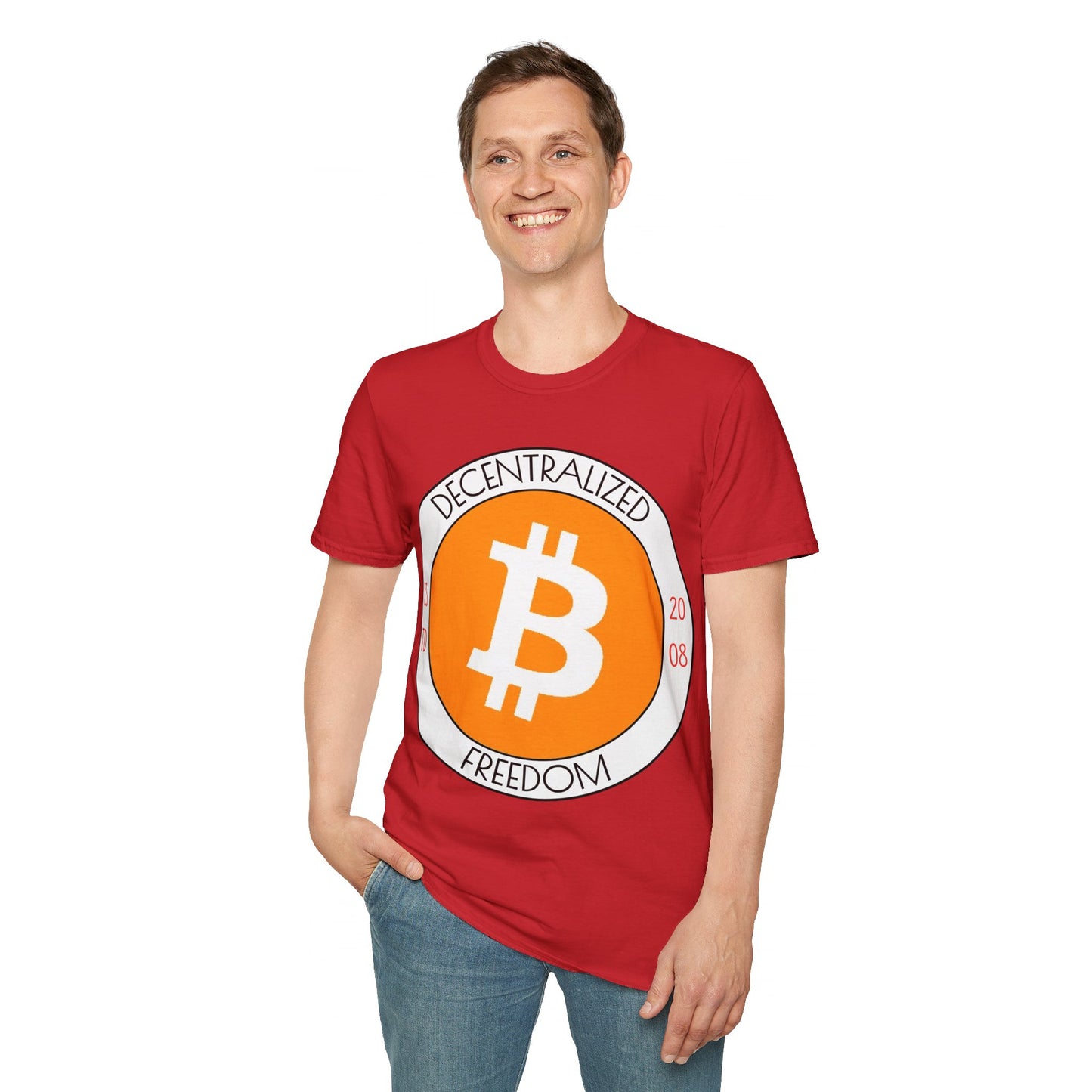 Bitcoin Decentralized Freedom LTcolors Unisex T-Shirt by cypherpunkgear