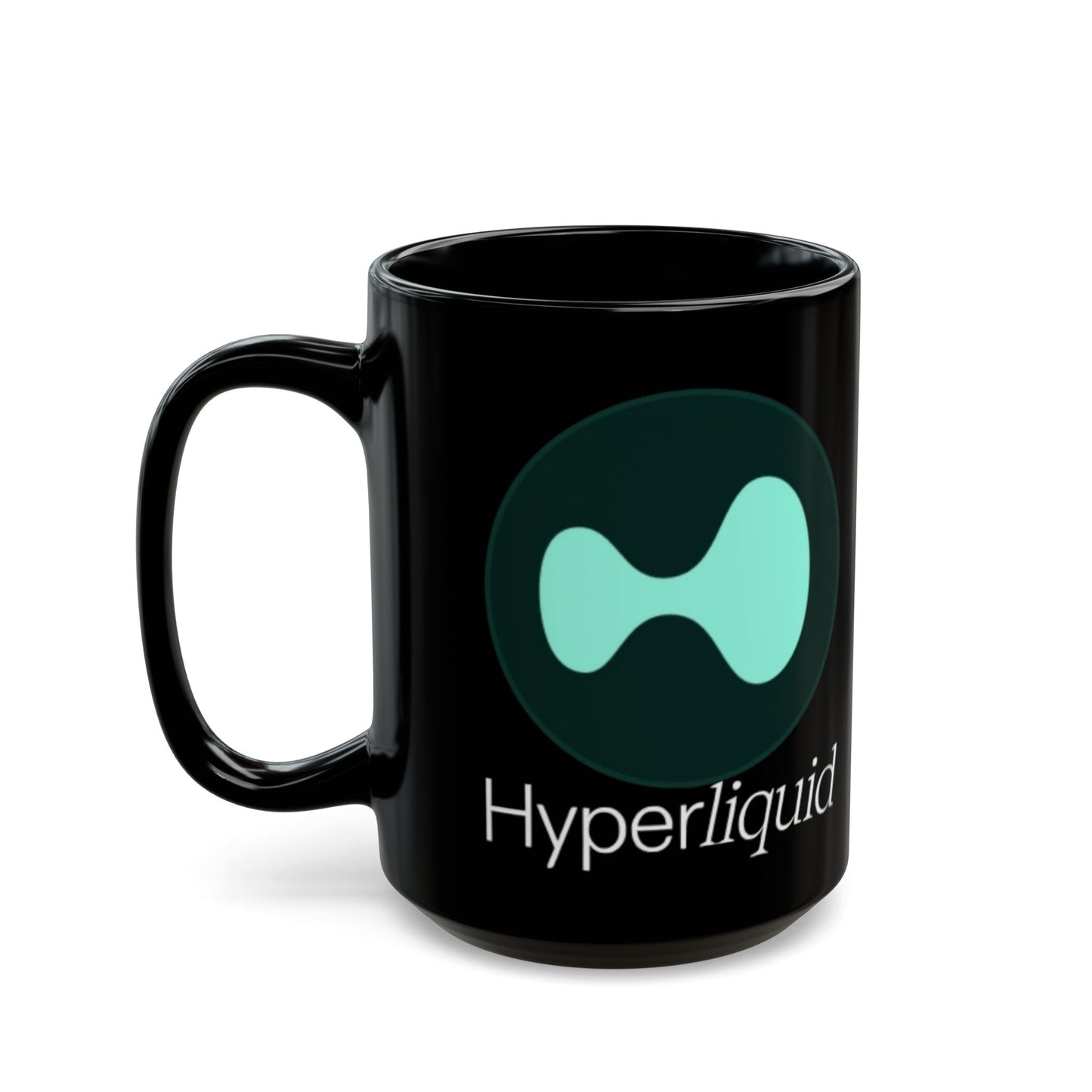 Hyperliquid White font Black Mug by cypherpunkgear.com