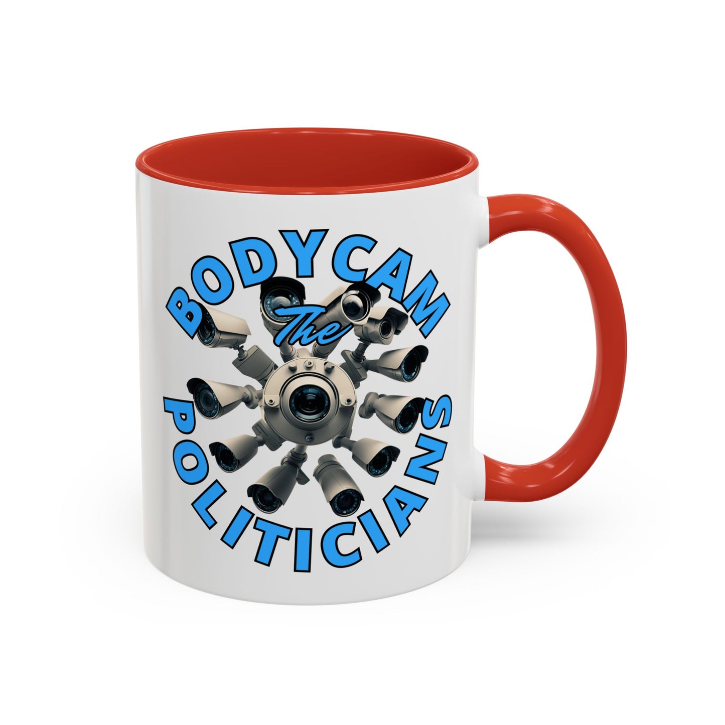 Bodycam the Politicians Cameras White Accent Mug by cypherpunkgear.com