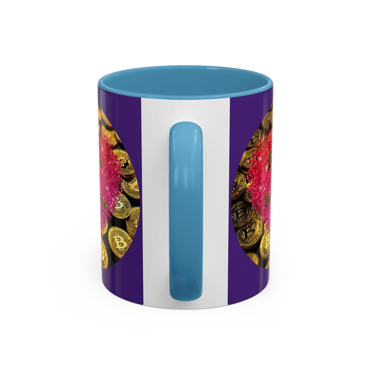 Bitcoin is My Valentine Purple Accent Mug by cypherpunkgear.com