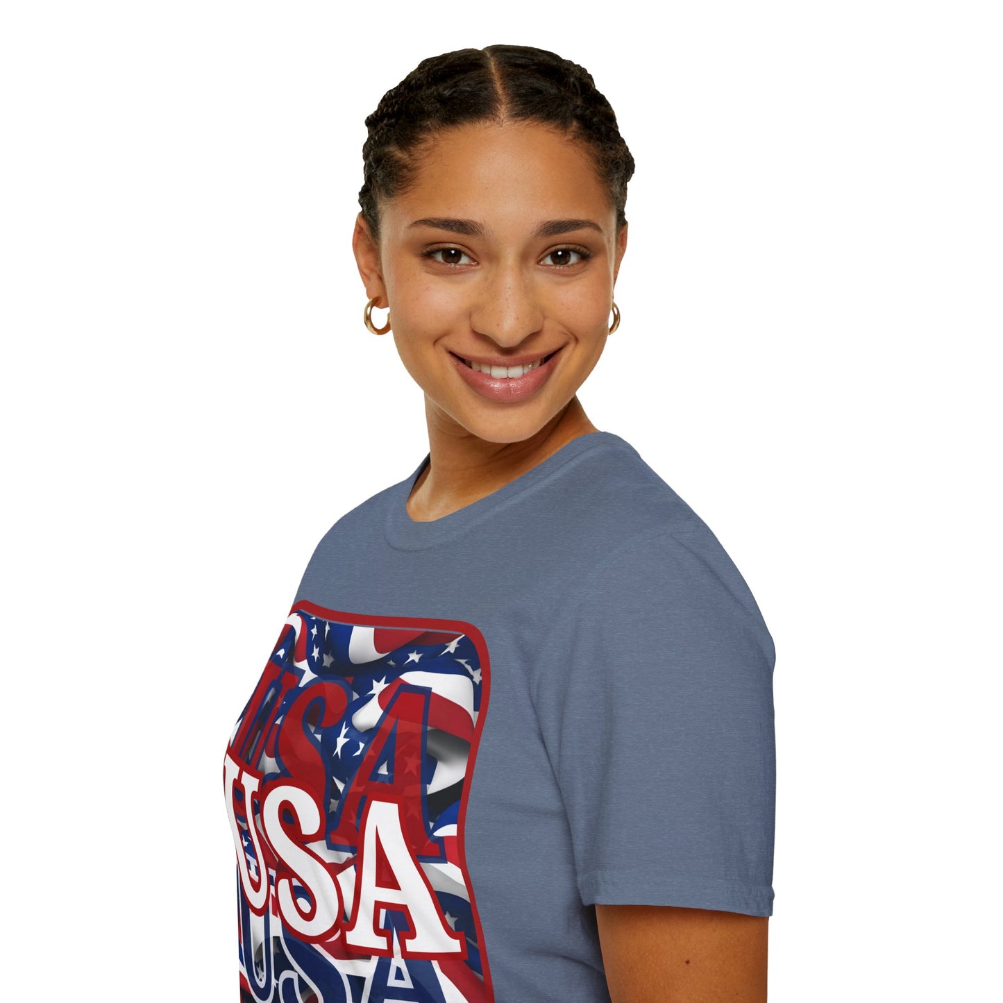 Red WHITE and Blue USA Patriot Dark colors Unisex T-Shirt by cypherpunkgear.com