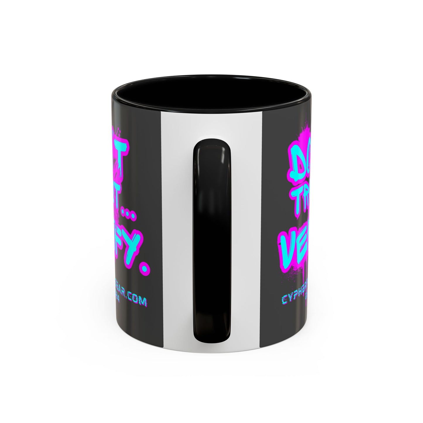Don't Trust...Verify. Grey Accent Mug by cypherpunkgear.com