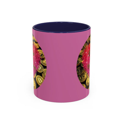 Bitcoin is My Valentine Pink Accent Mug by cypherpunkgear.com