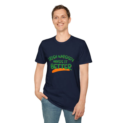 Irish Whiskey makes it better GNfont DKcolors Unisex T-Shirt by cypherpunkgear