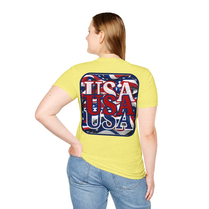 2-sided RED White and Blue USA Patriot LTcolors Unisex T-Shirt by cypherpunkgear