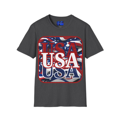 Red WHITE and Blue USA Patriot Dark colors Unisex T-Shirt by cypherpunkgear.com