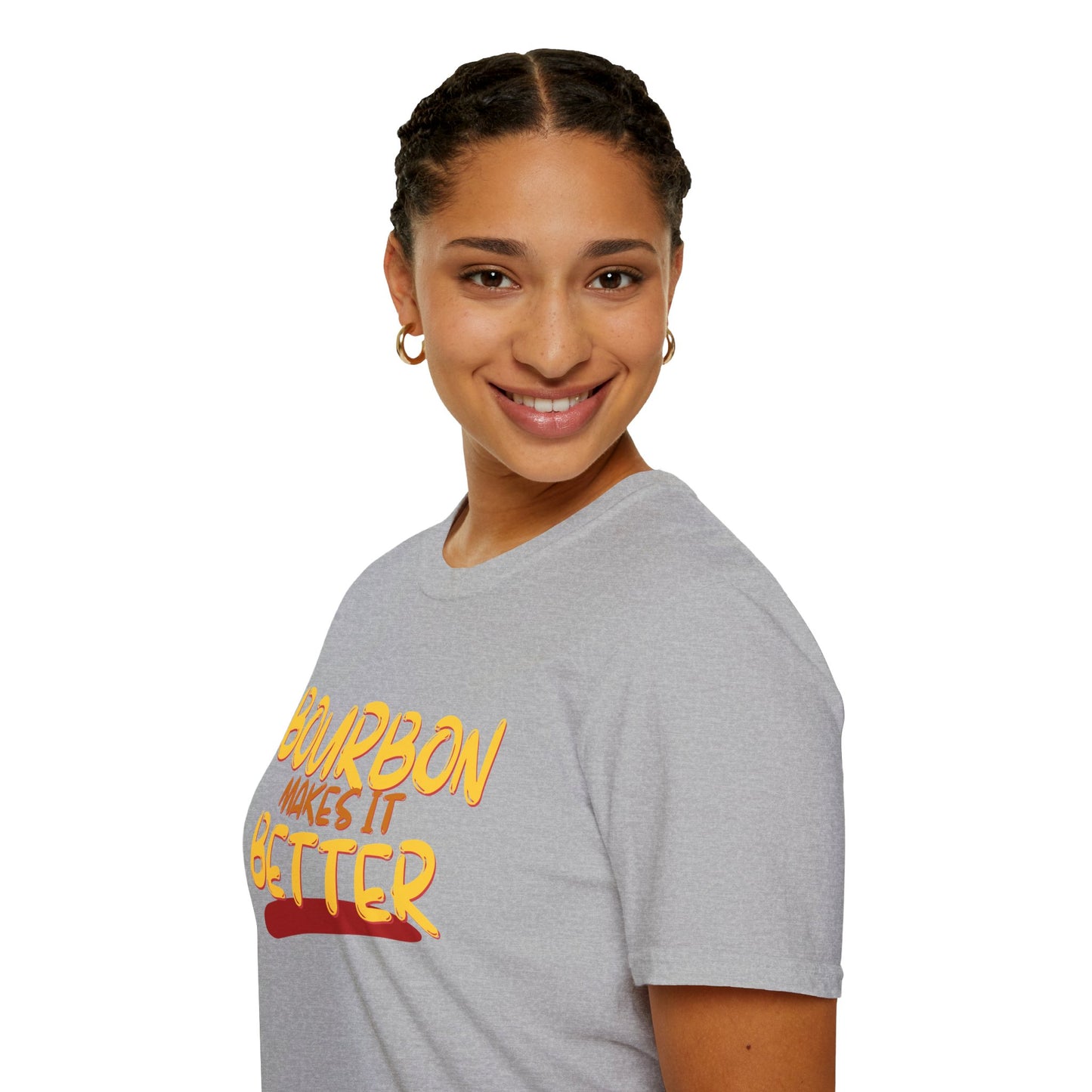 Bourbon makes it better Light colors Unisex T-Shirt by cypherpunkgear.com