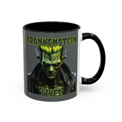 Frankenstein Lives Accent Mug by cypherpunkgear