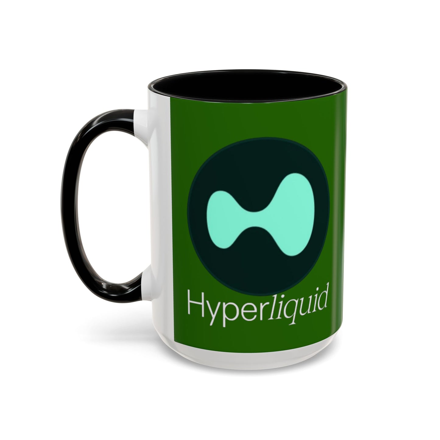 Hyperliquid White font Green Accent Mug by cypherpunkgear.com