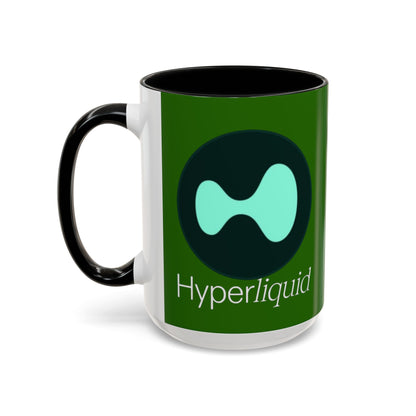 Hyperliquid White font Green Accent Mug by cypherpunkgear.com