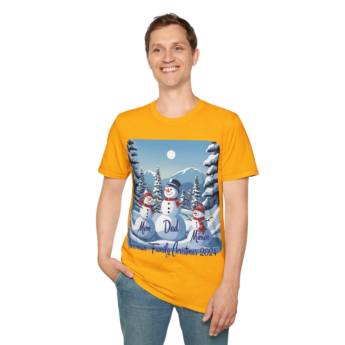 Snowman Family of 3 LTcolors Unisex T-Shirt by cypherpunkgear