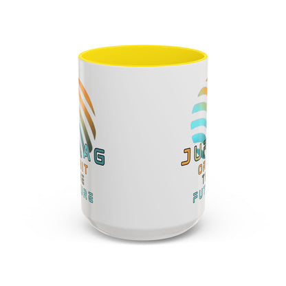 Jupiter (JUP) Orbit the Future White Accent Mug by cypherpunkgear.com