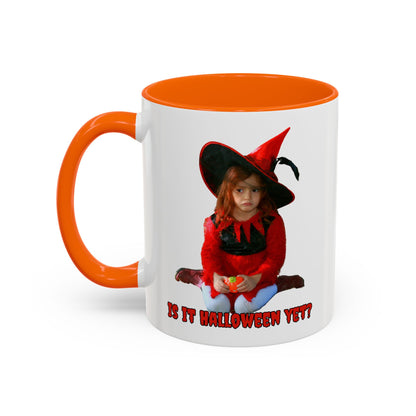 Is it Halloween yet? White Accent Mug by CreepyCrafts.boo