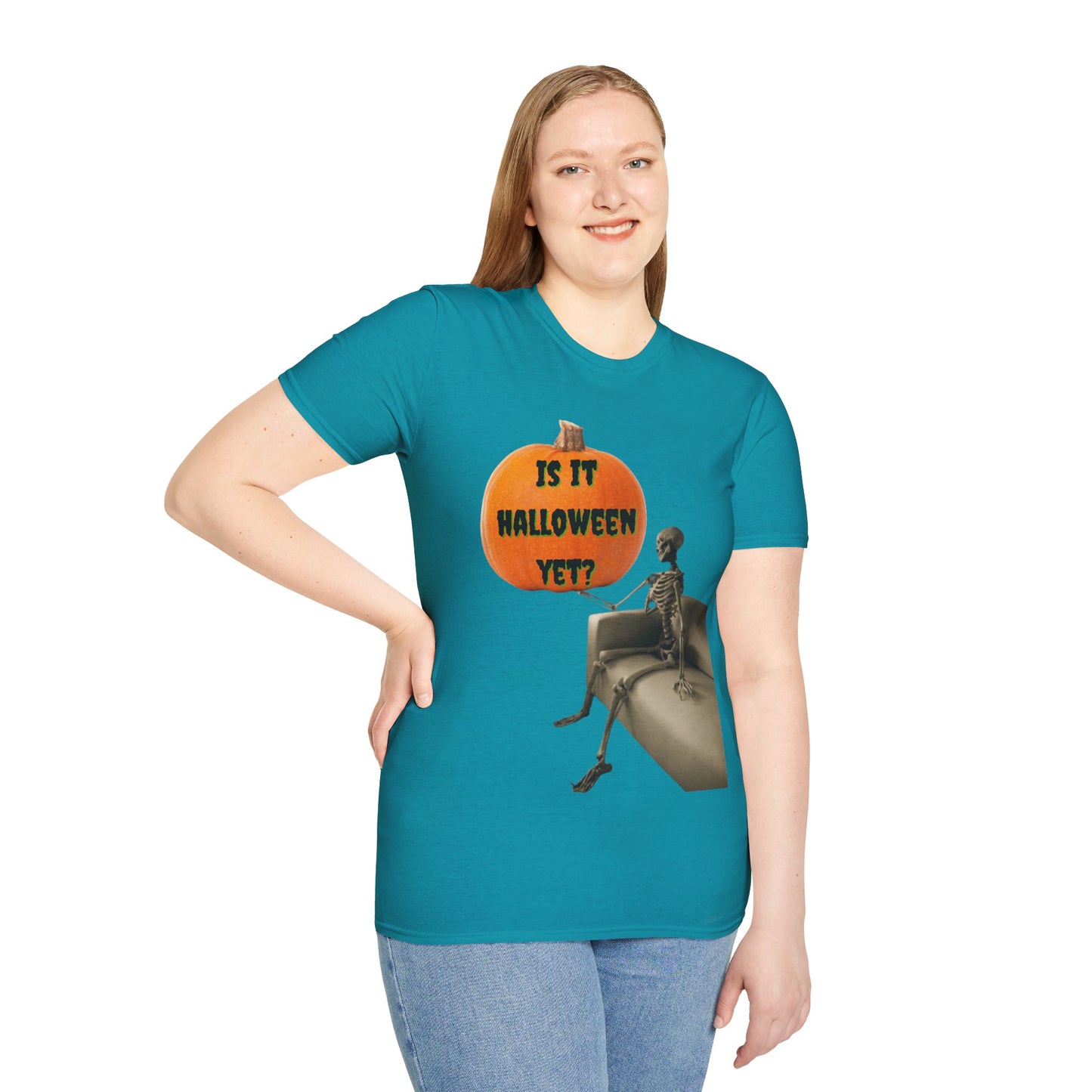 Is it Halloween yet? Skeleton's Pumpkin Dark colors Unisex T-Shirt by CreepyCrafts.boo