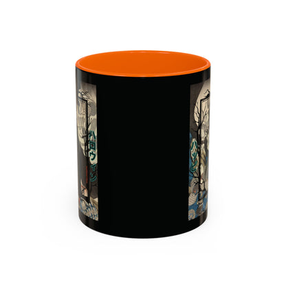 Yōkai Happy Halloween Black Accent Mug by CreepyCrafts.boo