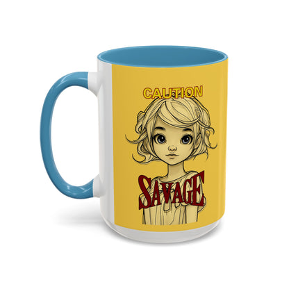 Caution, Savage Yellow Accent Mug by cypherpunkgear.com